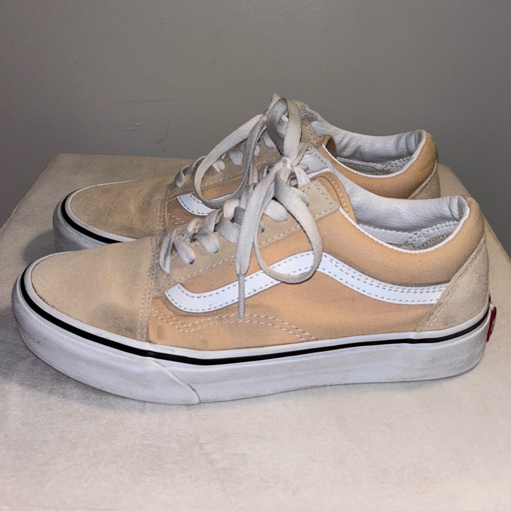 Old Skool Butter Yellow and White Vans